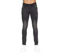 Duck and Cover - Vaqueros elásticos para hombre 'MAYLEAD' Everyday Essential Slim Fit | 'TRANFOLD' Rasgado con efecto abraisado de algodón con efecto desgastado, Maylead / Negro, 32W/32L