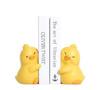 Duck Book Ends for Shelves Cute Resin Bookends Set of 2 for Book Stoppers