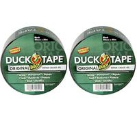 Duck Cinta adhesiva de pato negro original, 50 mm x 50 m, fórmula mejorada de alta resistencia, impermeable, cinta de reparación de tela (Paquete de 2)