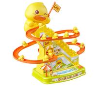 Duck Climbing Stairs Toy - Musical Light-Up Cartoon Pato Roller Coaster, Interactive Climbing Stairs Game, Engaging Early Learning Playset, Portable Durablee Toy | Kids Exercise Hands-On Ability Birth