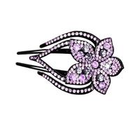Duck Clip Hair Claw - Women Styling Grip for Thick Hair | Acrylic Jaw Clamp with Crystal Accent Design, Rhinestone Strong Hold Hairpin, Secure Ponytail Holder for Travel Party Wedding Use