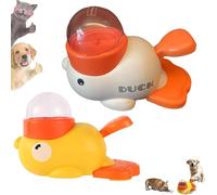 Duck Dog Treat Dispenser, 2 in 1 Duck Cat Treat Dispenser, Anti-Swallowing Bowl with Button, Interactive Treat Dispenser Toy for Dogs and Cats(Mix)