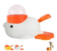 Duck Dog Treat Dispenser, 2 in 1 Duck Cat Treat Dispenser, Slow Feeder Bowl for Dogs & Cats, Interactive & Durable Yellow Food Dispenser, Fun Anti-Gulping Design for Pet Health (White)