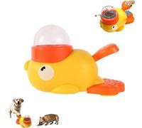 Duck Dog Treat Dispenser, Dog Food Dispenser Toy with Button, Pet Interactive Slow Feeder for Small and Medium Dogs (Yellow)
