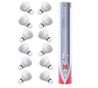 Duck Featherr Badminton Shuttlecocks - Twelve Piece Birdiee Collection, Smooth Aerodynamic Performance, Balanced Trajectory Response | Strong Natural Featherr Build, Compact Carry Convenience, Skill