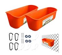 Duck Feeder - Trough 2pcs Large Capacity Feeder and Waterer For Chicken | Livestock Feeder Container | With Clips, Livestock Feeding Trough For Dogs, Piglets