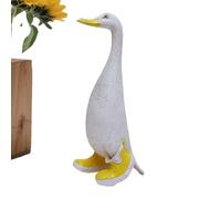 Duck Figurine Decor, Resin Garden Statue, Cute Duck with Rain Boots, Outdoor Animal Ornament for Porch and Balcony, Garden Sculpture with Charming Design, Ducks Decoration for Indoor Desk or Shelf