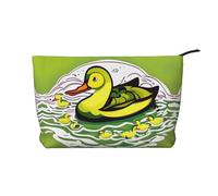 Duck Flock Game - Bolsa de maquillaje de pana versátil con cremallera para uso diario y organizador de capacidad de viaje, Black, Talla única