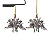 Duck Hunting Christmas Ornament Set | Waterfowl Hunting Christmas Charm | Set of 2 Flat 2D Acrylic Duck Ornaments Tree Decor for Hunting Lovers, Waterfowl Duck Hunting Christmas Ornament |