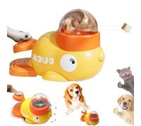 Duck Interactive Treat Dispenser, Duck Dog Treat Dispenser, 2-in-1 Dog Puzzle Toy & Slow Feeder, Duc Shape Cat Slow Feeder Toy, Anti-Gulping Bowl with Button, for Eating & IQ Training (1pcs)