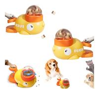 Duck Interactive Treat Dispenser, Duck Dog Treat Dispenser, 2-in-1 Dog Puzzle Toy & Slow Feeder, Duc Shape Cat Slow Feeder Toy, Anti-Gulping Bowl with Button, for Eating & IQ Training (2pcs)