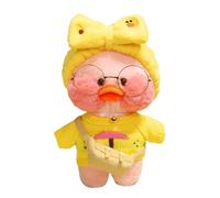 Duck Juguete Abrazo - Pato Juguete de Peluche Amarillo Suave con Gafas de Traje Mesa decoración del hogar Interior Idea de de Navidad el Pato Amarillo Tiene con su