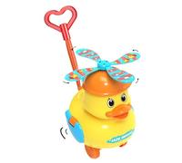 Duck - Juguete para empujar amarillo, desarrollo sensorial auditivo seguro y duradero | aprender a caminar para gatear, coordinar, interactuar entre padres e hijos