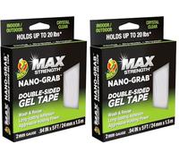 Duck Max Strength - Cinta adhesiva de doble cara de doble cara reutilizable y fuerte, cinta de gel extraíble lavable, segura para la pared (Paquete de 2)