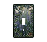 Duck - Placa de cubierta de interruptor de luz individual, diseño de mariposas y libros de mariposas de color verde primavera, tamaño estándar, placa decorativa para el hogar, sala de estar