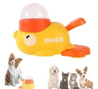 Duck Shaped Slow Feeder Puzzle Toy for Dogs & Cats - Interactive Treat Slot Machine Dispenser with Anti-Tip Base, Adjustable Difficulty & Detachable Parts, Boredom Buster (Yellow Duck)