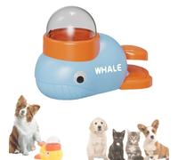Duck Shaped Slow Feeder Puzzle Toy for Dogs & Cats - Interactive Treat Slot Machine Dispenser with Anti-Tip Base, Adjustable Difficulty & Detachable Parts, Boredom Buster (Blue Whale)
