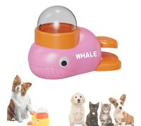 Duck Shaped Slow Feeder Puzzle Toy for Dogs & Cats - Interactive Treat Slot Machine Dispenser with Anti-Tip Base, Adjustable Difficulty & Detachable Parts, Boredom Buster (Pink Whale)