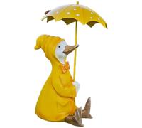 Duck Statue Outdoor Cute Duck Holding Umbrella Figurine Resin Animal