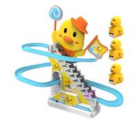 Duck Subiendo Las Escaleras Del Juguete - Toyadores De La Montaña De Tobogán Eléctrico De La Pista | Juguete De Tobogán De Pato Con Luces LED Y Música, Escalera Deslizante De Escalera De Juego Dálmata