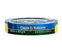 Duck Tape Blue Clean - Cinta adhesiva para pintar y decorar interiores (24 mm x 55 m)