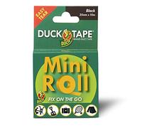 Duck Tape Mini rollo negro - La cinta adhesiva original de alta resistencia impermeable y conducto de tela adhesiva de reparación de 25 mm x 10 m