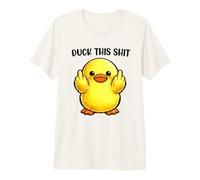 Duck This Shit Funny Silly Duck Middle Finger Duck Meme Camiseta Premium