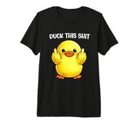 Duck This Shit Funny Silly Duck Middle Finger Duck Meme Camiseta Premium