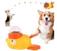 Duck Treat Dispenser, 2 in 1 Interactive Dog Puzzle Toy and Slow Feeder, Enrichment and Entertainment, Anti-Swallowing, Reduces Bloating and Boredom, No Batteries Required (Yellow)