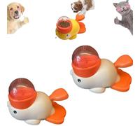 Duck Treat Dispenser, Interaction Treats Feeder for Enrichment and Entertainment, Food Feeder Bounce Duck for Small Medium Large Dogs, Anti-Gulping Bowl for Healthy Eating (2pcs White)