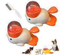 Duck Treat Dispenser, Yellow Duck Dog Treat Dispenser, 2-in-1 Dog Interactive Slow Feeder Food Puzzle Toy, Slow Feeder Bowls Reduces Bloating & Boredom Durable and Safe (2 Pcs-White)