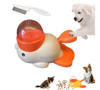 Duck Treat Dispenser, Yellow Duck Dog Treat Dispenser, 2-in-1 Dog Interactive Slow Feeder Food Puzzle Toy, Slow Feeder Bowls Reduces Bloating & Boredom Durable and Safe (White)