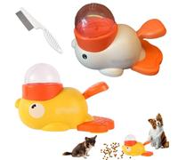 Duck Treat Dispenser, Yellow Duck Dog Treat Dispenser, 2-in-1 Dog Interactive Slow Feeder Food Puzzle Toy, Slow Feeder Bowls Reduces Bloating & Boredom Durable and Safe (2 Pcs- Mix)
