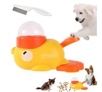 Duck Treat Dispenser, Yellow Duck Dog Treat Dispenser, 2-in-1 Dog Interactive Slow Feeder Food Puzzle Toy, Slow Feeder Bowls Reduces Bloating & Boredom Durable and Safe (Yellow)