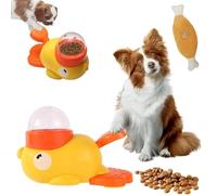 Duck Treat Dispenser, Yellow Treat Dispenser,Anti-Gulping Bowl for Healthy Eating, 2025 New Trear with Three Adjustable Food Outlets, (Yellow)