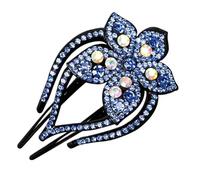 Duckbill Clips - Resin Rhinestone Flower Girl Barrettes | Hair Clip for Women Styling for Long Curly Hairs, Sparkly Side Clips for Ponytail Thick Hair, Wedding Party Birthday Gear