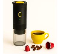 Duckdik Cafetera Espresso Portátil 3 en 1, Autocalentable 20 Bar, Compatible con Cápsulas Cápsulas Pequeñas o Grandes y Café Molido, Batería Recargable USB, para Viajes, Oficina, Camping (Negro)
