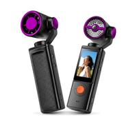 DuckDik Flow Camara Portatil con Ventilador 1080P HD Negro | Camara Vlog | Cabezal Giratorio 270 | Pantalla IPS 1,97" | Bateria 2200mAh | MicroSD hasta 128GB | Ultraligero 130g