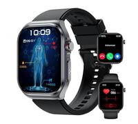 Duckdik Reloj Inteligente Hombre Mujer 2025 - Smartwatch con ECG, Presión Arterial, Llamadas Bluetooth, 1.83" HD, 150 Deportes, IP68, Compatible Android iOS - Negro