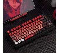 DucKey Teclas Translúcidas De Evangelion, Teclado Mecánico para Juegos EVA Anime OEM Perfil PBT+PC Keycap(EVA-02)