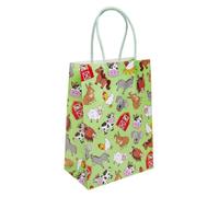 DUCKIEZ Bolsas de regalo de papel ecológicas. Bolsas de fiesta con asas. Perfectas para rellenar con recuerdos de fiesta. (Animal de granja, 1 bolsa)