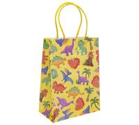 DUCKIEZ Bolsas de regalo de papel reciclables. Bolsas de fiesta con asas. Recuerdo de fiesta de cumpleaños. (Dinosaurio, 1 bolsa)