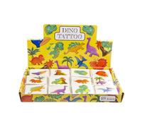 DUCKIEZ Paquete de 12 tatuajes temporales. Diseño individual. Relleno perfecto para bolsas de fiesta para niños, fiesta escolar y diversión de verano. (Dinosaurio, 1 paquete)