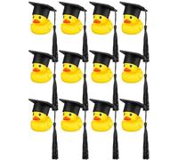 Ducks - 12-24 Pack Cute Soft Rubber Mini Ducks, Black Hat Accessory