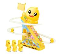Ducks Climbing Toys, Electric Duck, Colorful Lights Musical Sounds Visual Stimulation Sturdy Base Lightweight Build, Stairs Coaster Toys for Kids, Girls 10.63x5.91x9.45 Inches