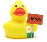 Duckshop I Love You - Patito de goma (8 cm), diseño con texto "I love you"