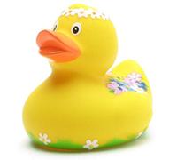 Duckshop I Patito de baño con diseño de flores, pato chirrido I L: 8 cm I Patito chirriante I Regalo para los amantes de las flores I Presente coleccionista
