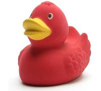 Duckshop I Patito de baño de caucho natural rojo, 7,5 cm, ancho de 7,5 cm, patito chirriante, regalo para amigos, coleccionistas