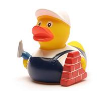 Duckshop I Patito de baño Maurer I Patito chirriante I L: 8 cm I Patito chirrido I Regalo Trabajador de la construcción I Presente Coleccionista