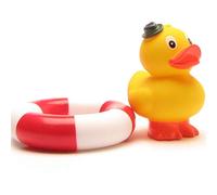Duckshop I Pato de baño de pie con sombrero, pato chirrido I L: 8 cm